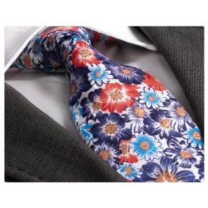 Amedeo Exclusive Men's Fashion Colorful Floral Silk Neck Tie With Gift Box
