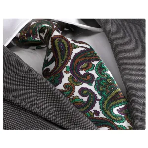Amedeo Exclusive Men's Fashion Multicolor Flowers Silk Neck Tie With Gift Box