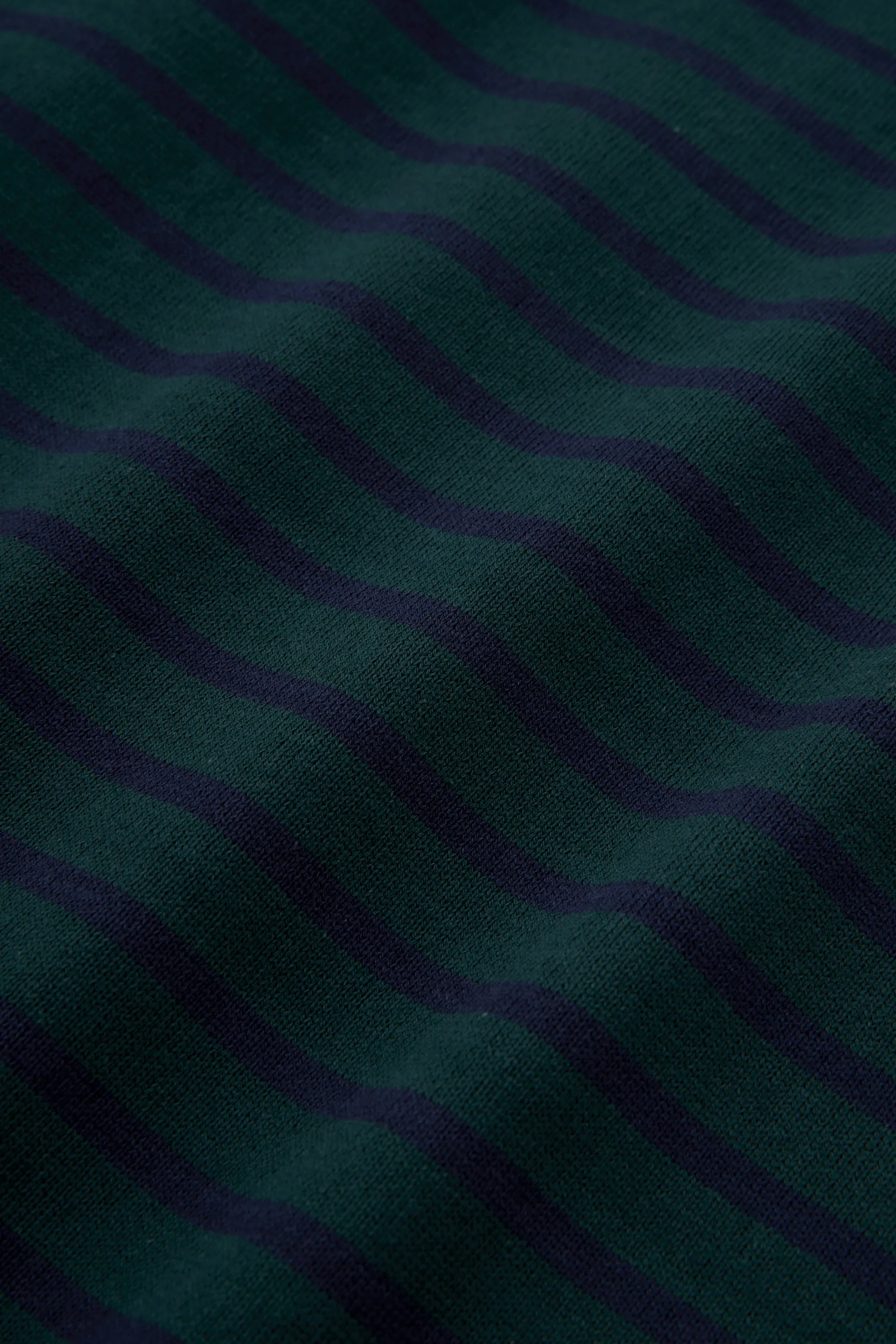 and wander -  Stripe Pocket SS Tee - Green/Navy