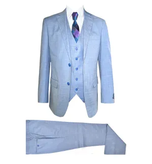 Angelo Rossi Vested Modern Fit Suit - Blue
