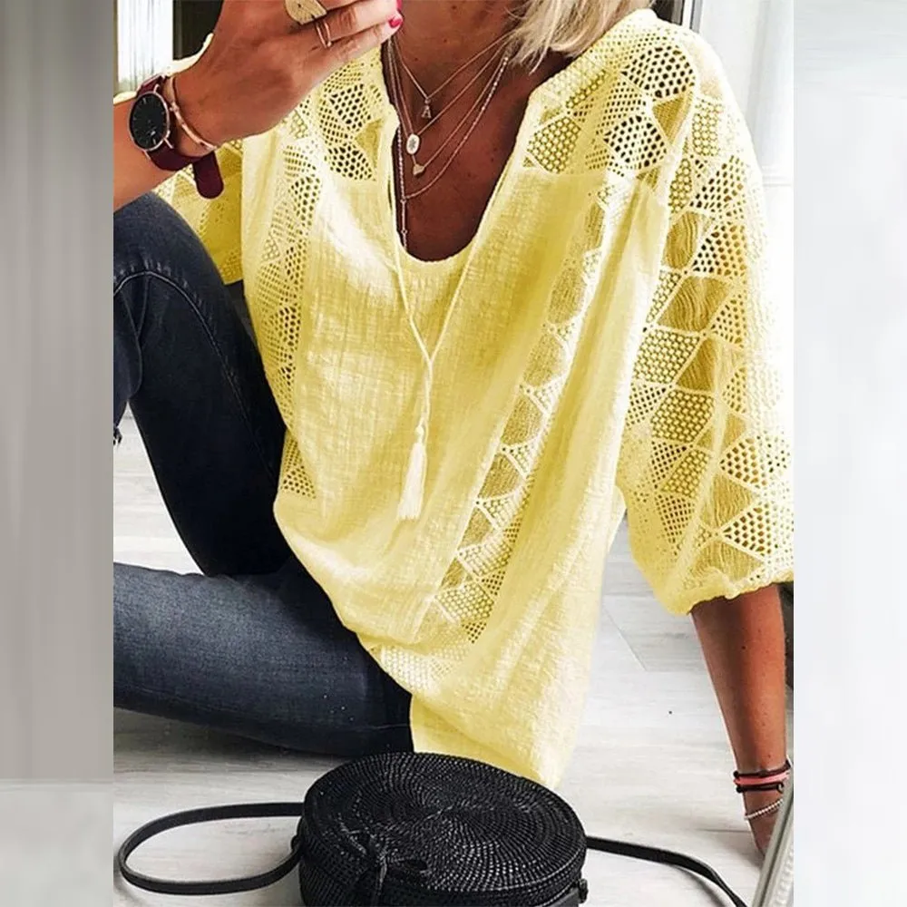Anika™ | Boho Crochet-Detail Blouse