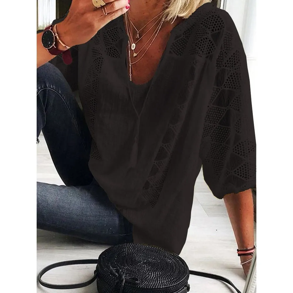 Anika™ | Boho Crochet-Detail Blouse