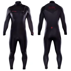 ATTICA OMEGA CHEST ZIP 3/2MM STEAMER - BLACK RED