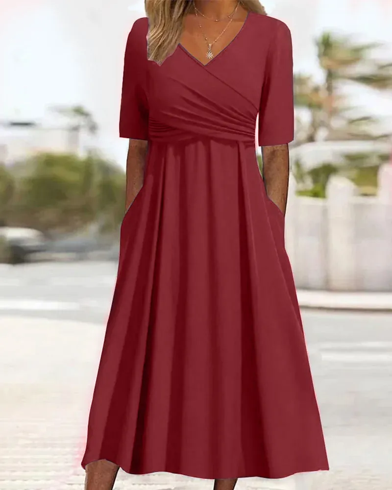 Austee - A-line dress with shorter sleeves