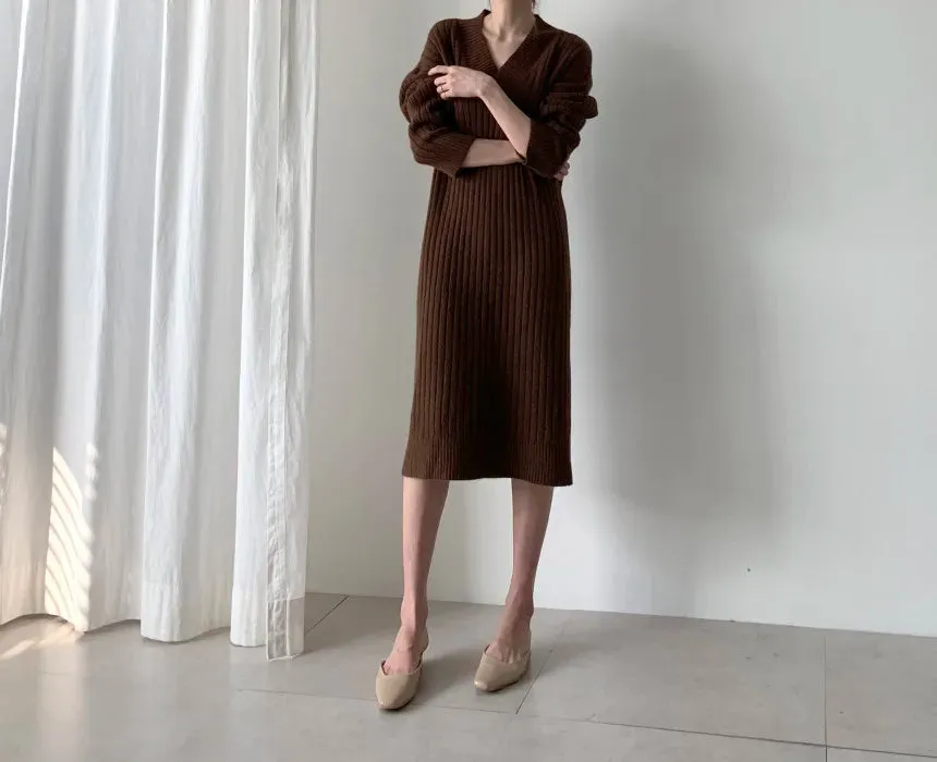 Autumn Sweater Women Dress Winter Wool Long Sleeve Sweaters Knitted Dresses Womens Loose Maxi Oversize Knitting Vestido Vintage