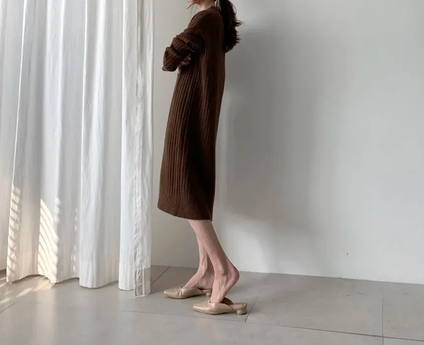 Autumn Sweater Women Dress Winter Wool Long Sleeve Sweaters Knitted Dresses Womens Loose Maxi Oversize Knitting Vestido Vintage