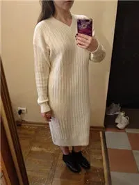 Autumn Sweater Women Dress Winter Wool Long Sleeve Sweaters Knitted Dresses Womens Loose Maxi Oversize Knitting Vestido Vintage