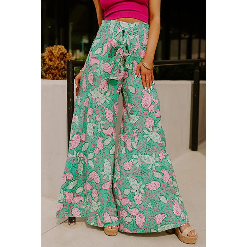 Azura Exchange Flowy Paisley Print Wide Leg Pants - XL