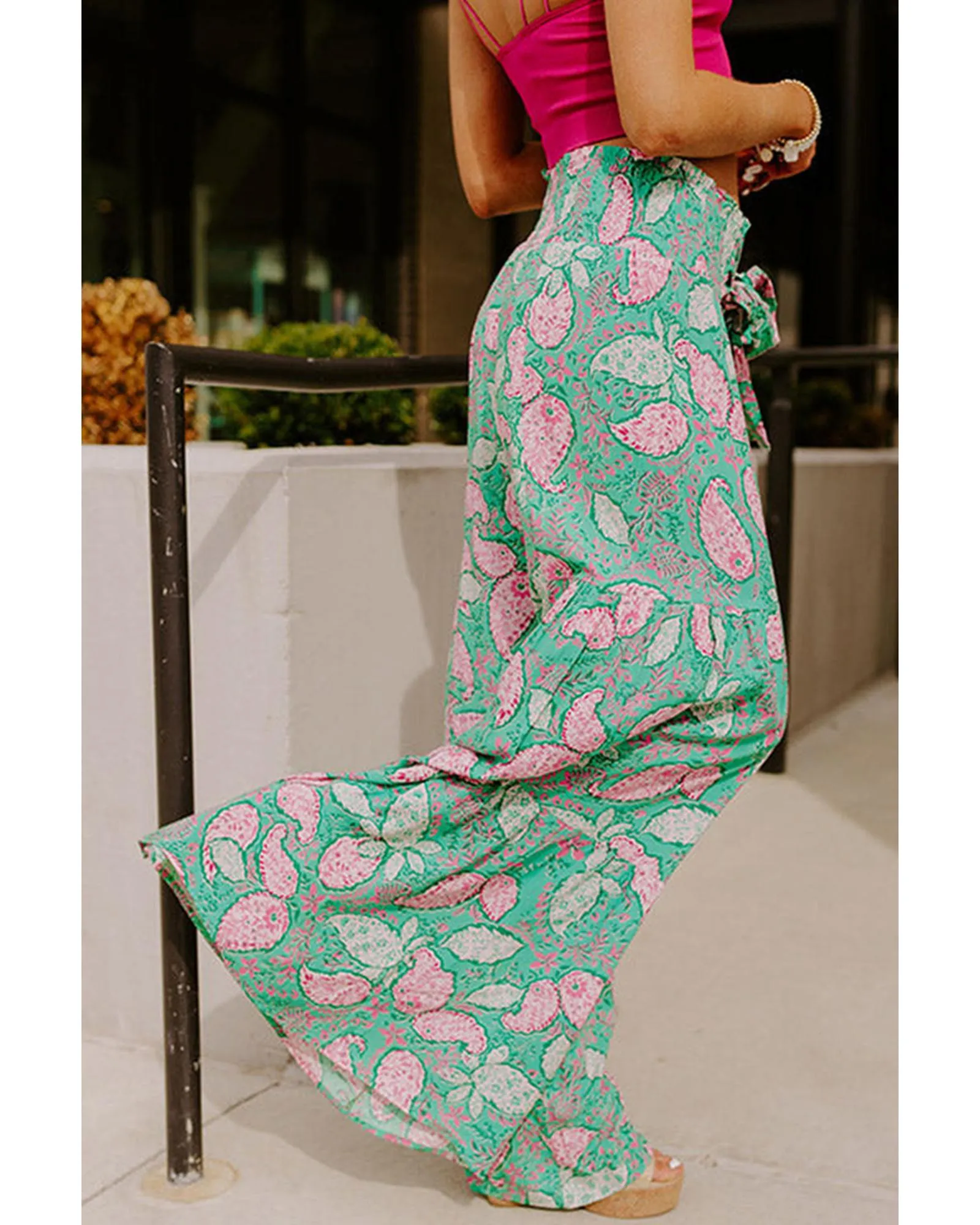 Azura Exchange Flowy Paisley Print Wide Leg Pants - XL