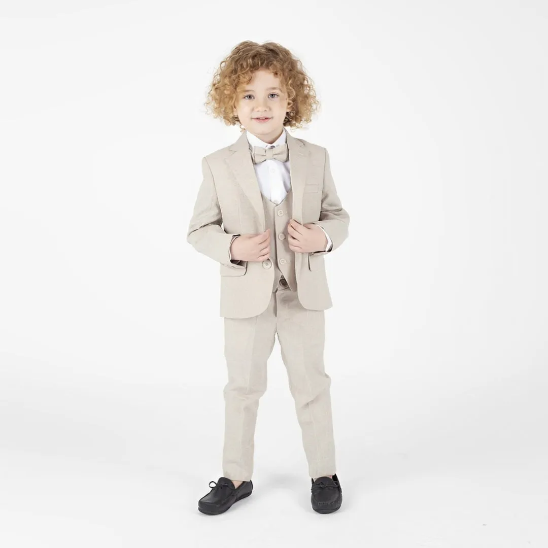 Baby Boy 4 Piece Light Fawn Formal Suits