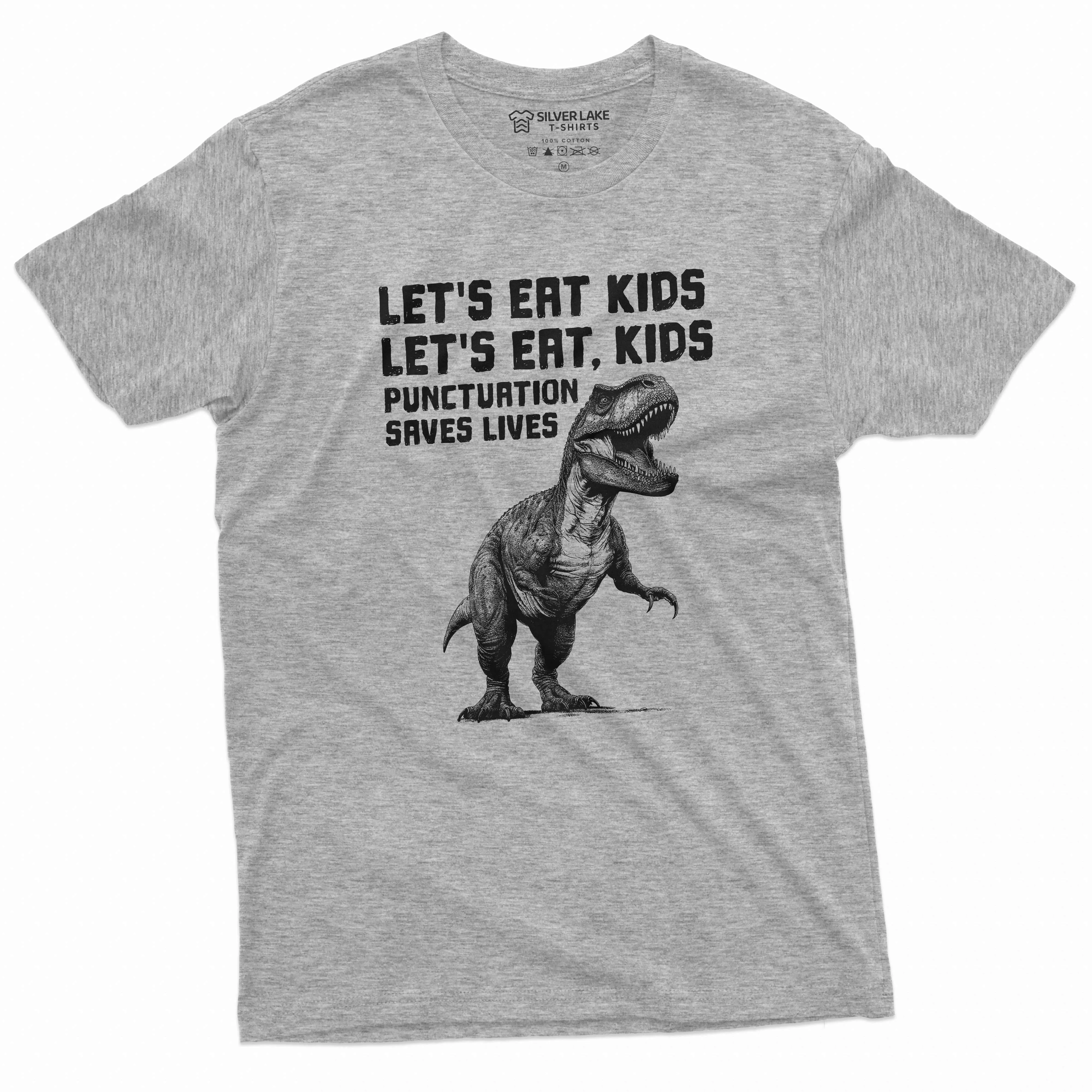 Back to school T-shirt Grammar punctuation tee shirt Let's eat, kids Tee Shirt school college tee