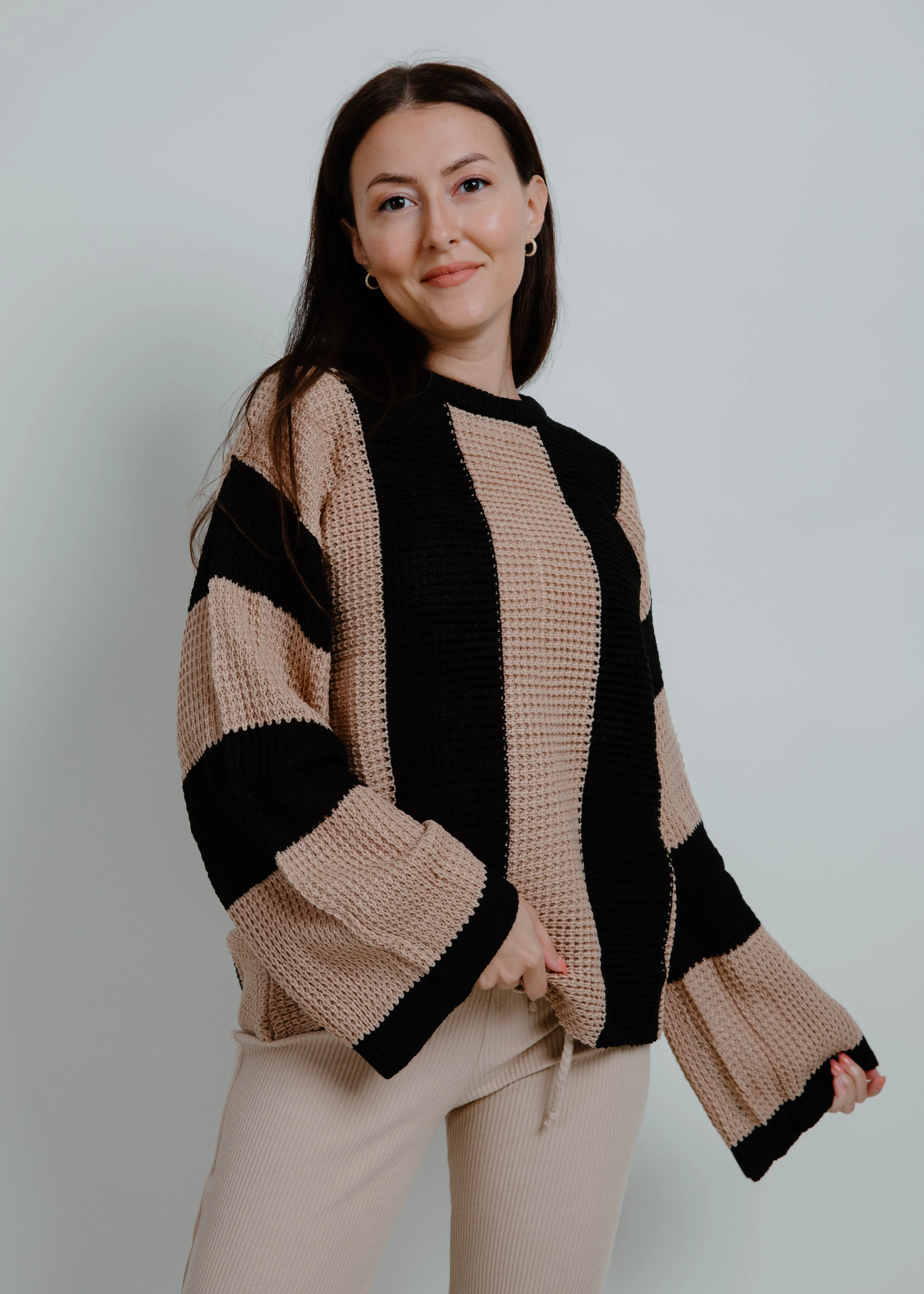 Bailey Bell Sleeve Striped Sweater
