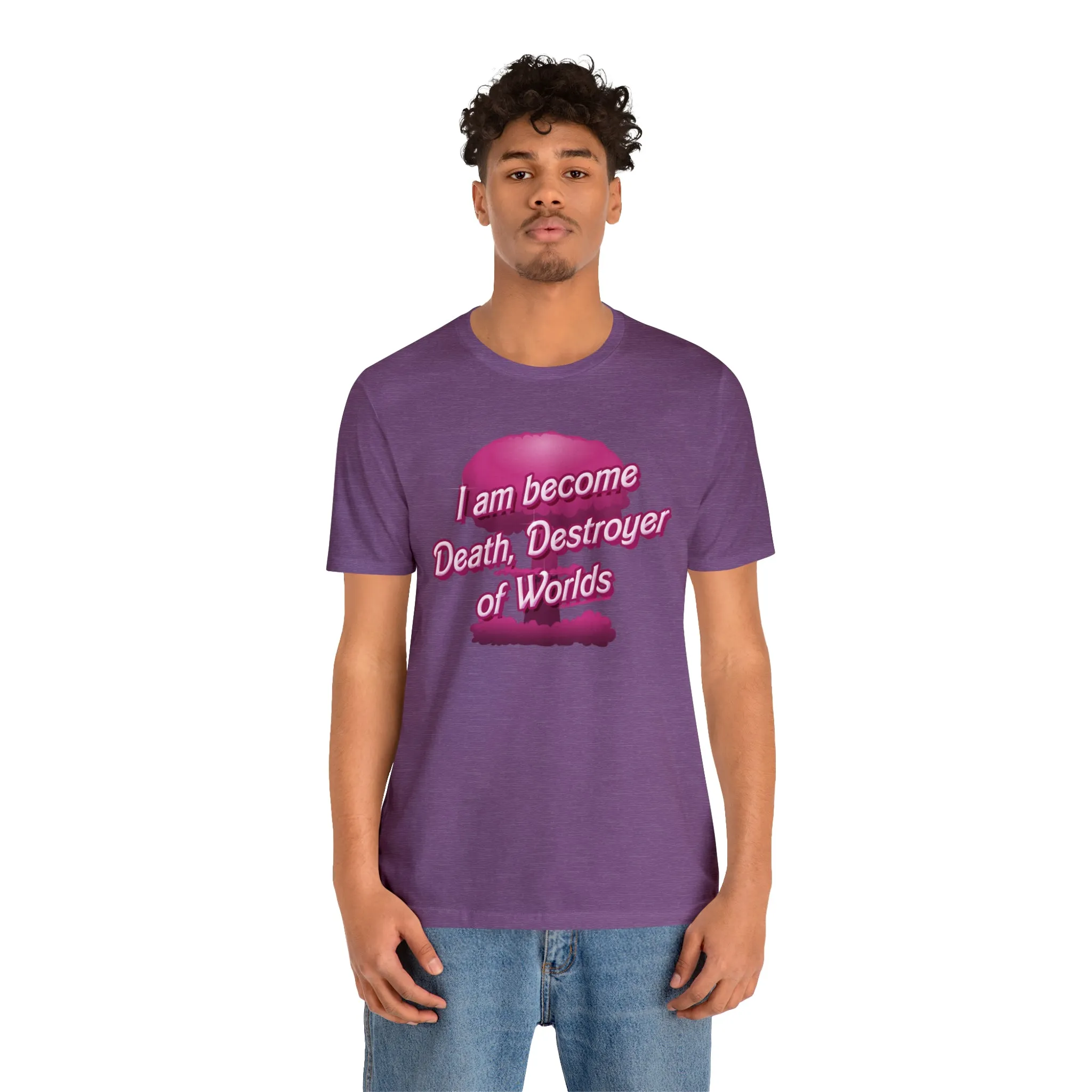 Barbenheimer Pink Iconic Doll Nuke Explosion Tee - I am Become Death Destroyer of Worlds