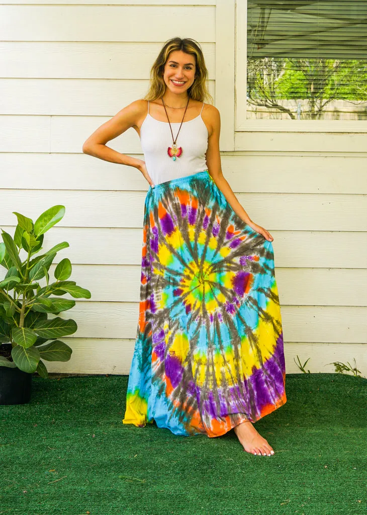 Barefoot Boho Hand Dyed Tiered Maxi Skirt