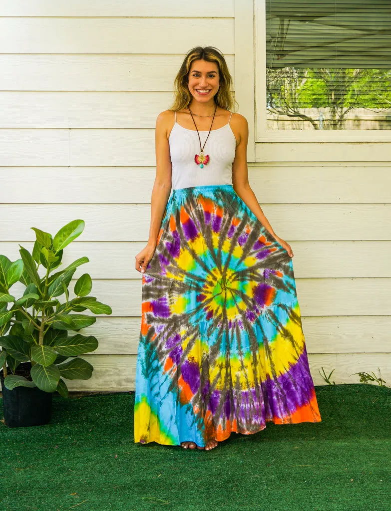 Barefoot Boho Hand Dyed Tiered Maxi Skirt