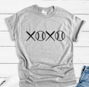 Baseball Love, Gray Short Sleeve T-shirt