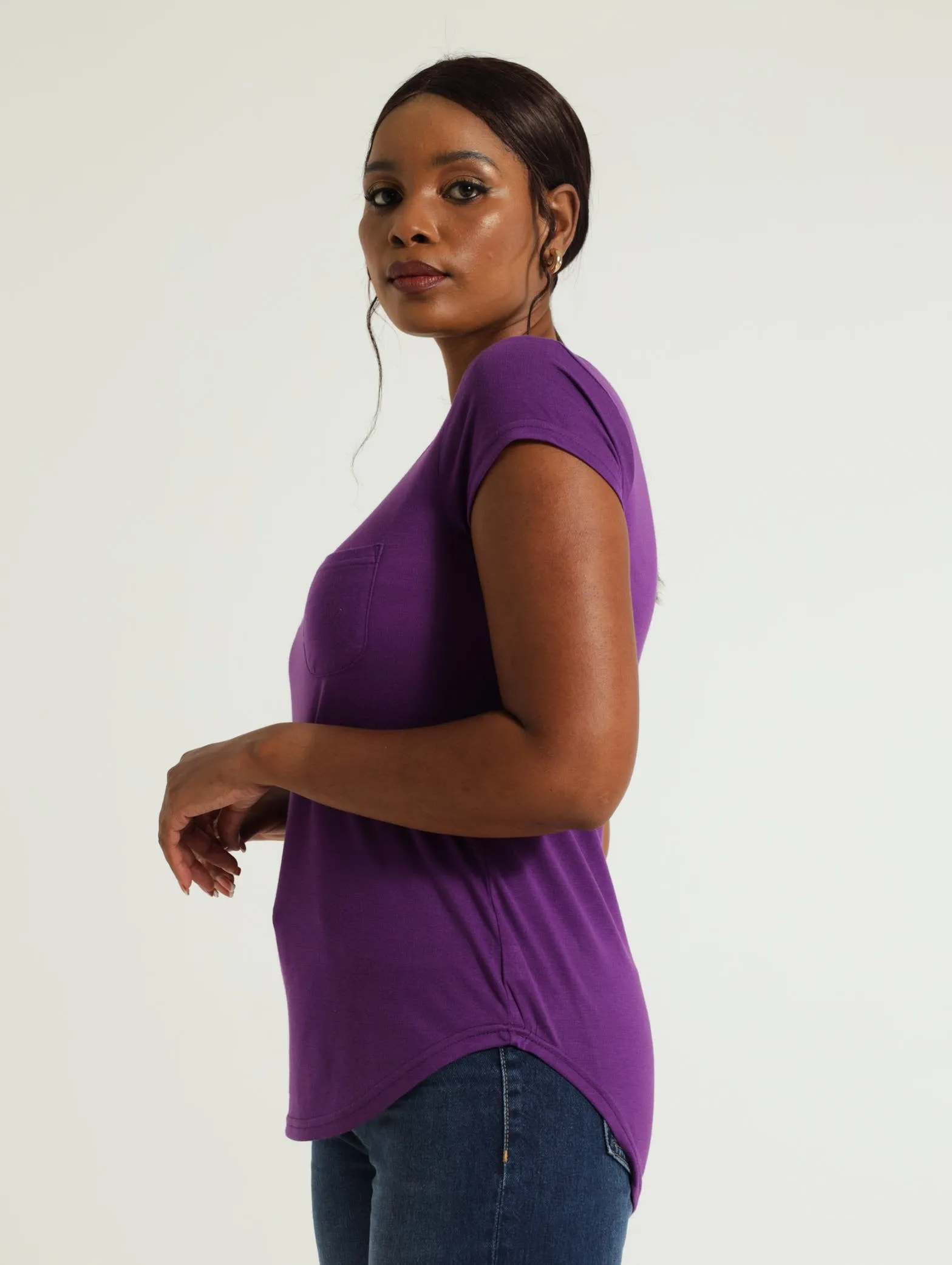 Basic Pocket Tee - Purple