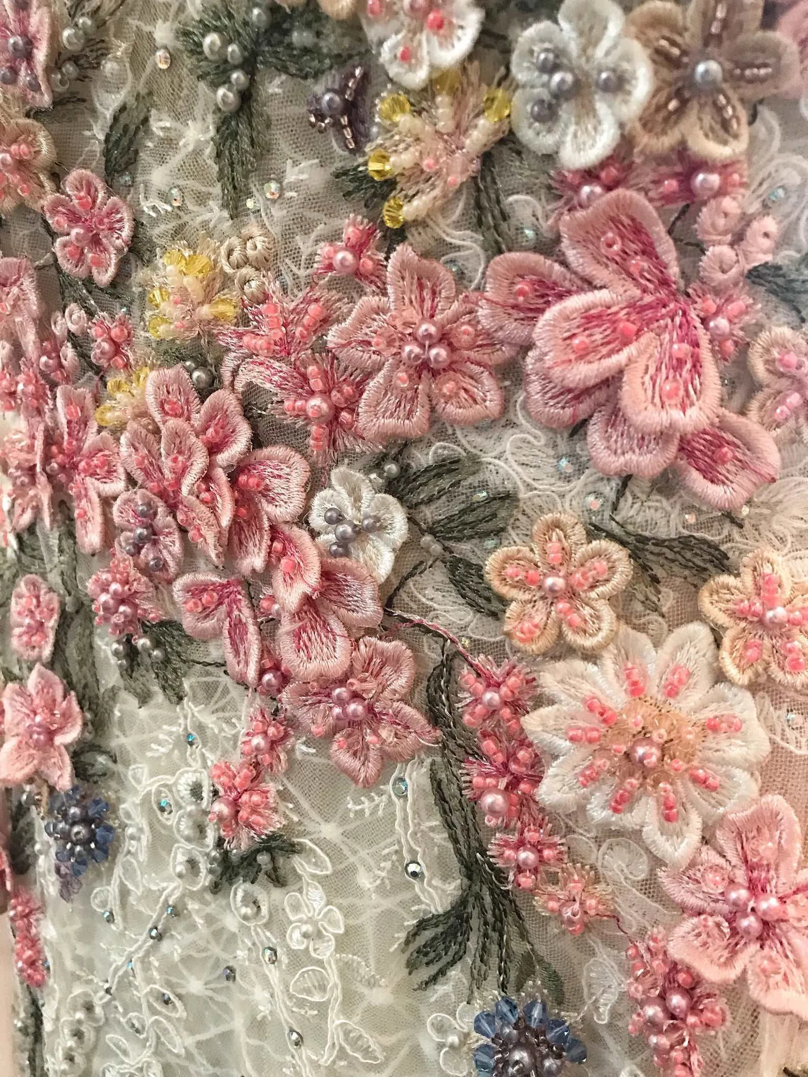 Beaded Floral Blush A-Line Wedding Dress | Alice