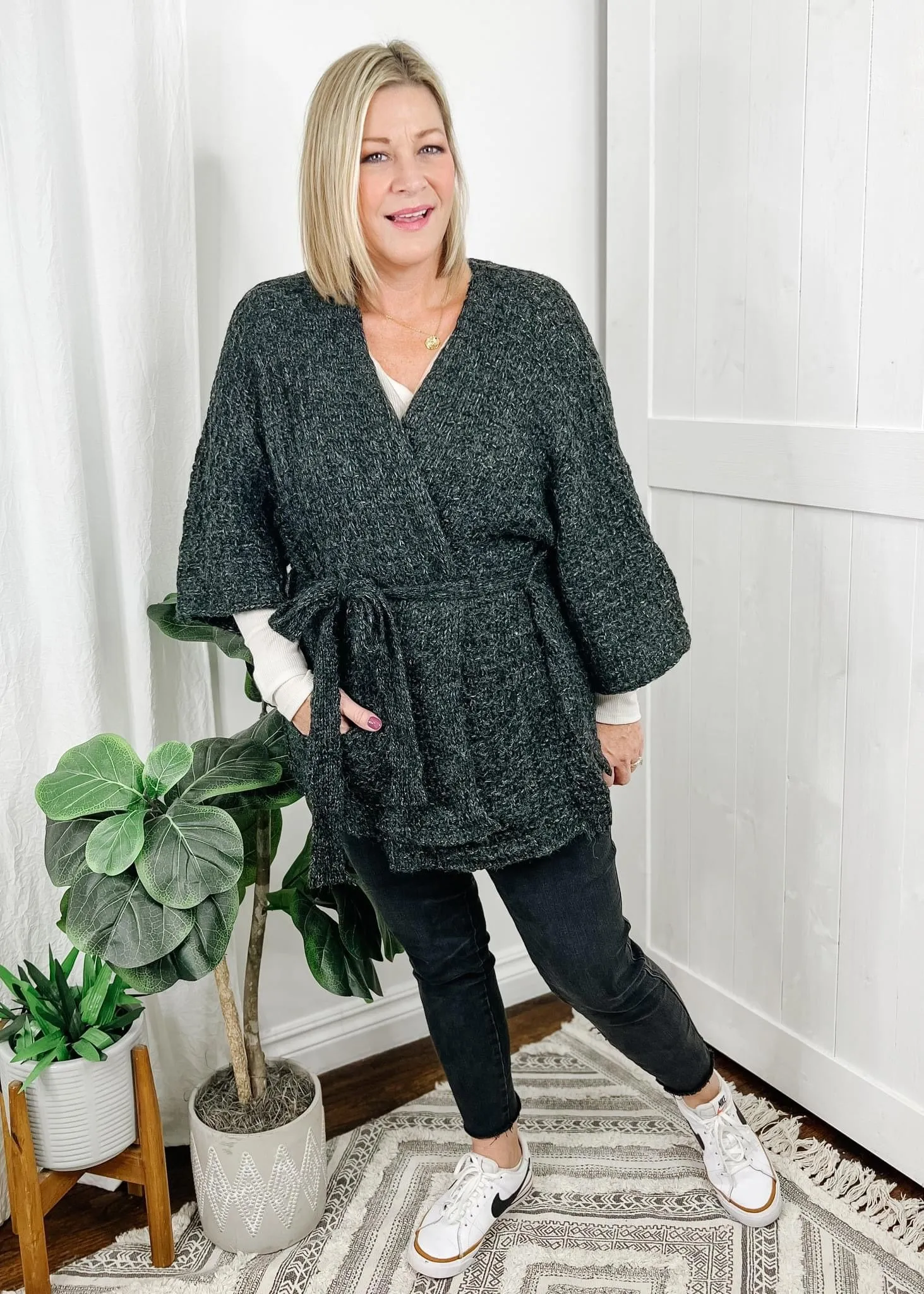 Bell Sleeve Knit Cardigan
