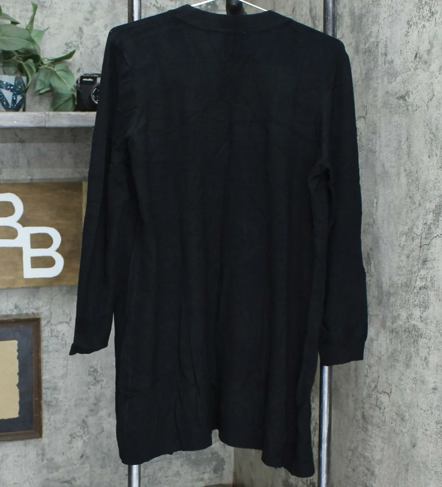 Belle by Kim Gravel Feather Knit Open Front Long Cardigan