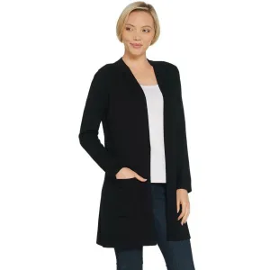 Belle by Kim Gravel Feather Knit Open Front Long Cardigan