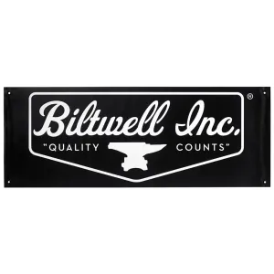 BILTWELL SHOP BANNER SHIELD LOGO [BLACK/WHITE] 45x123CM