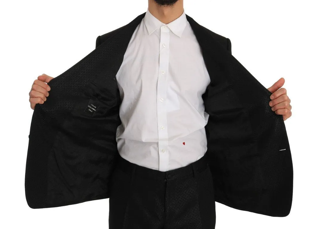 Black Jacquard GOLD Crown Slim Fit Suit
