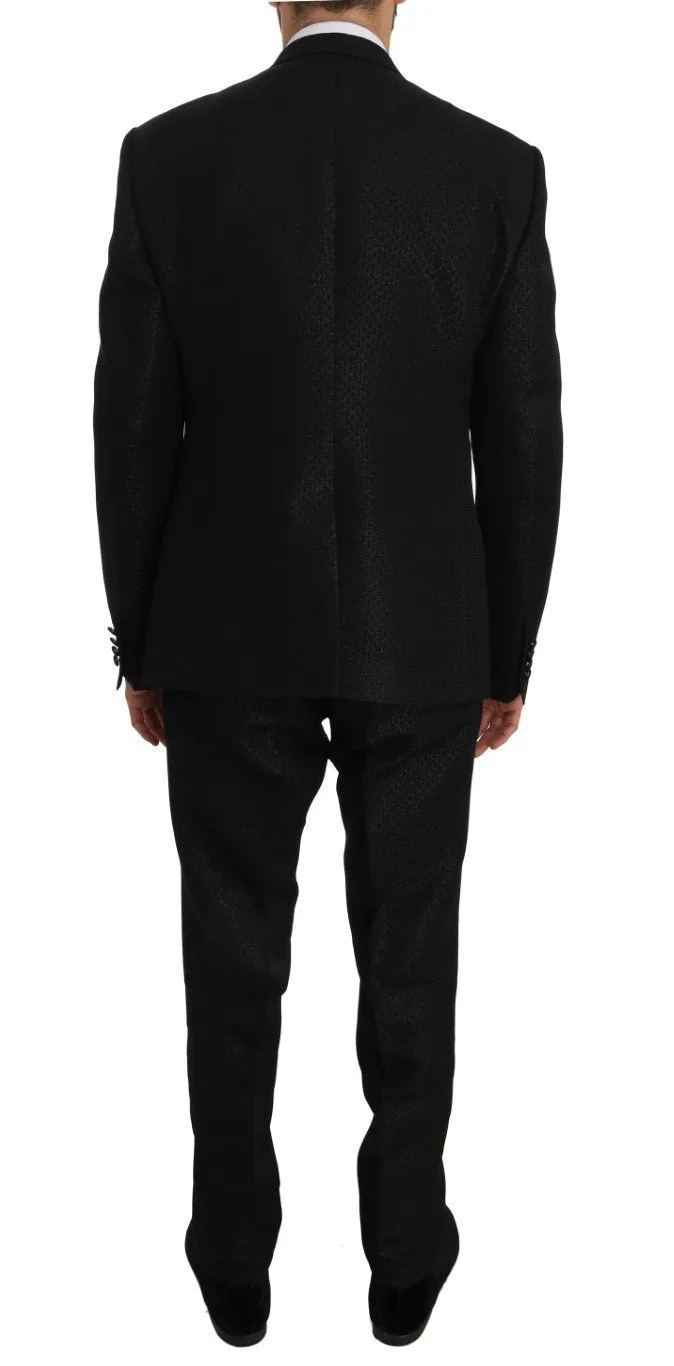 Black Jacquard GOLD Crown Slim Fit Suit
