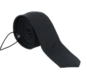 Black Silk Skinny Slim Tie