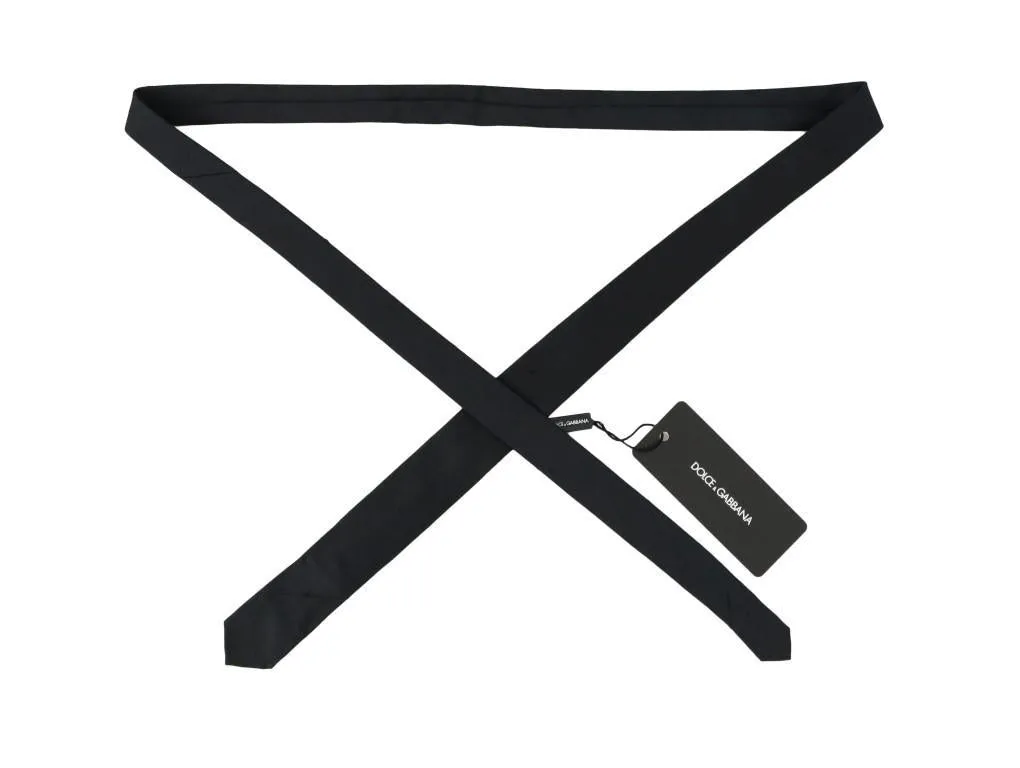 Black Silk Skinny Slim Tie