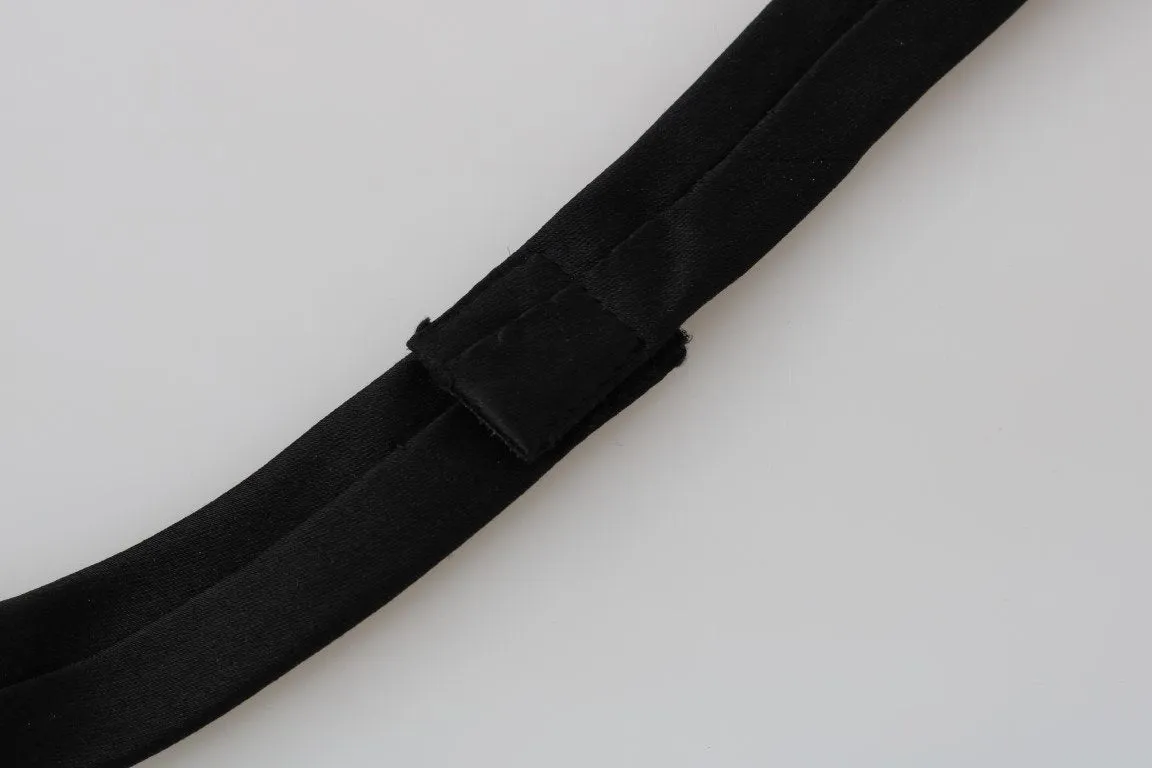 Black Silk Solid Skinny Slim Tie