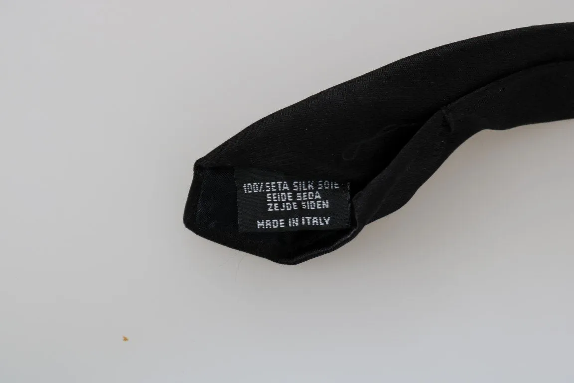 Black Silk Solid Skinny Slim Tie