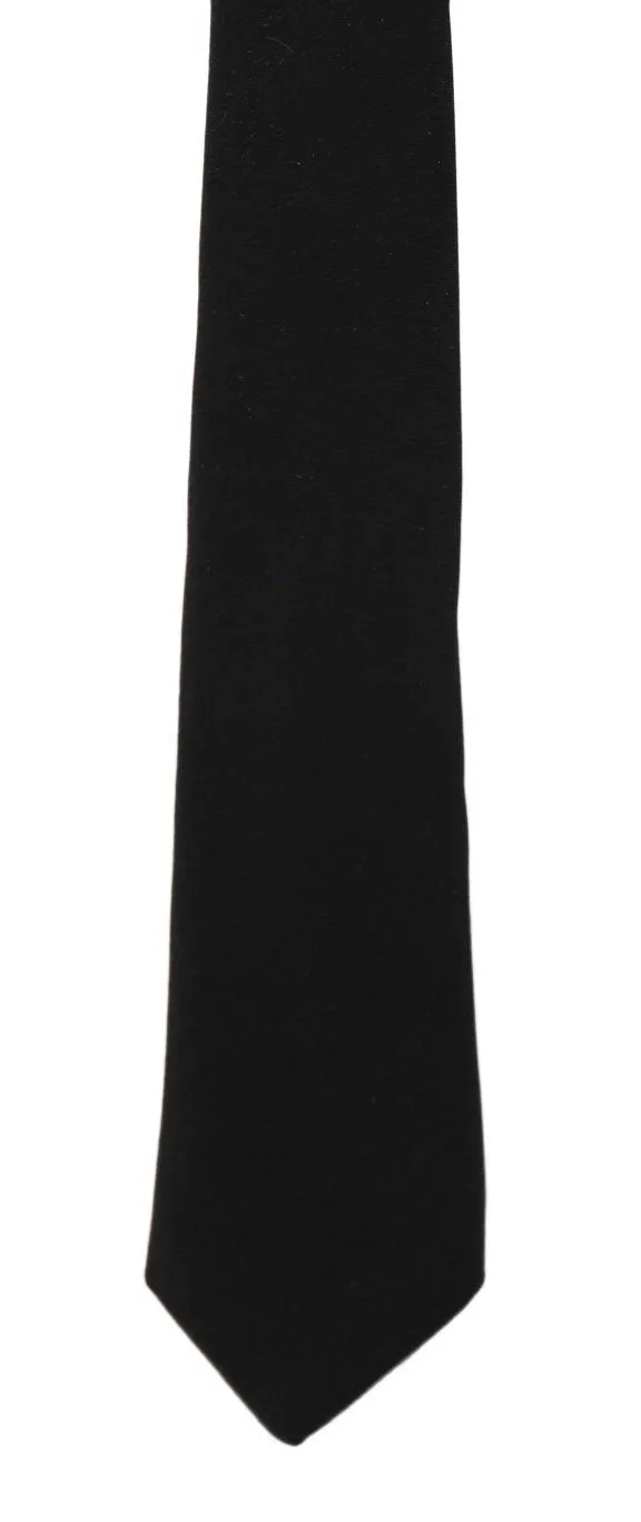 Black Silk Solid Slim Tie