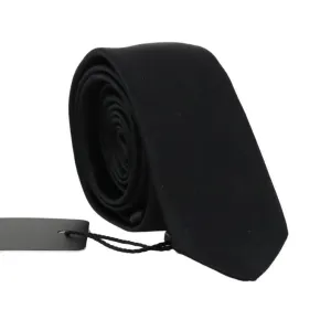 Black Silk Solid Slim Tie