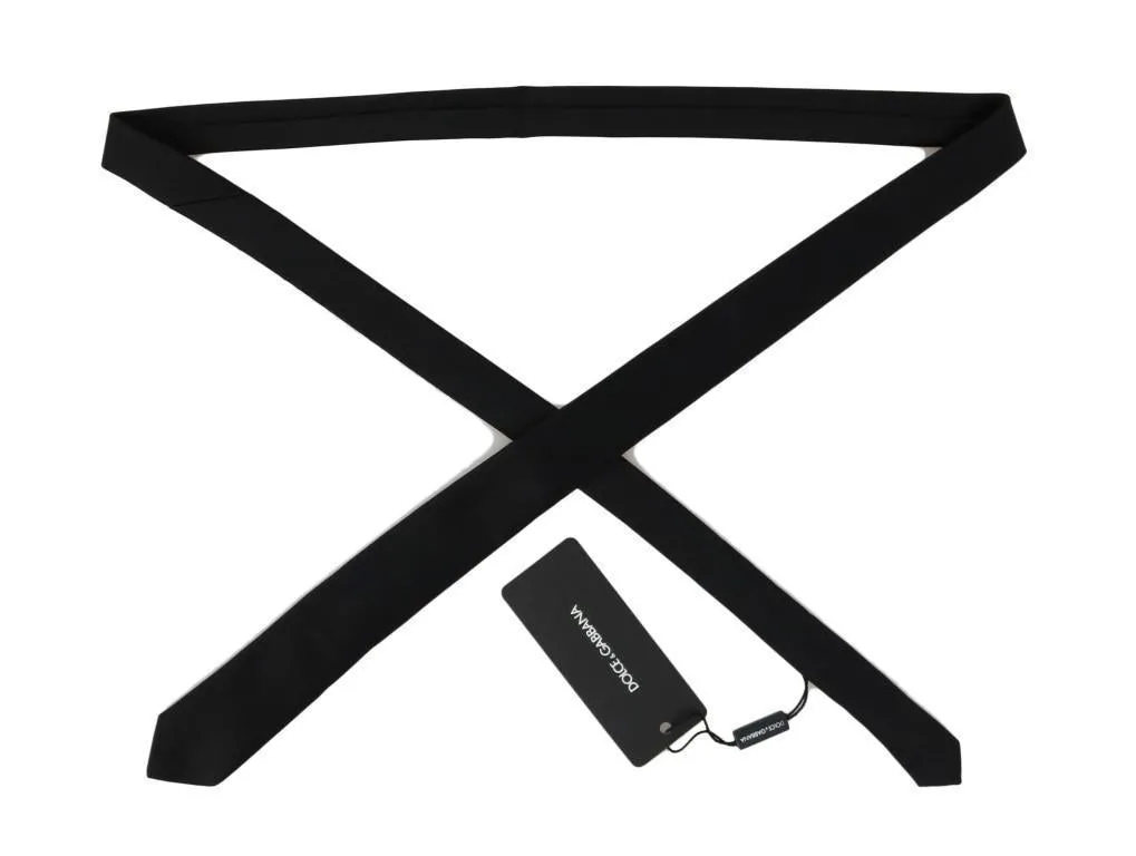 Black Silk Solid Slim Tie