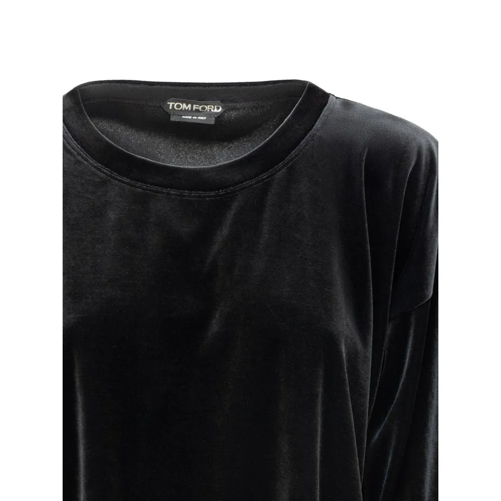 Black Synthetic Tops & T-Shirt