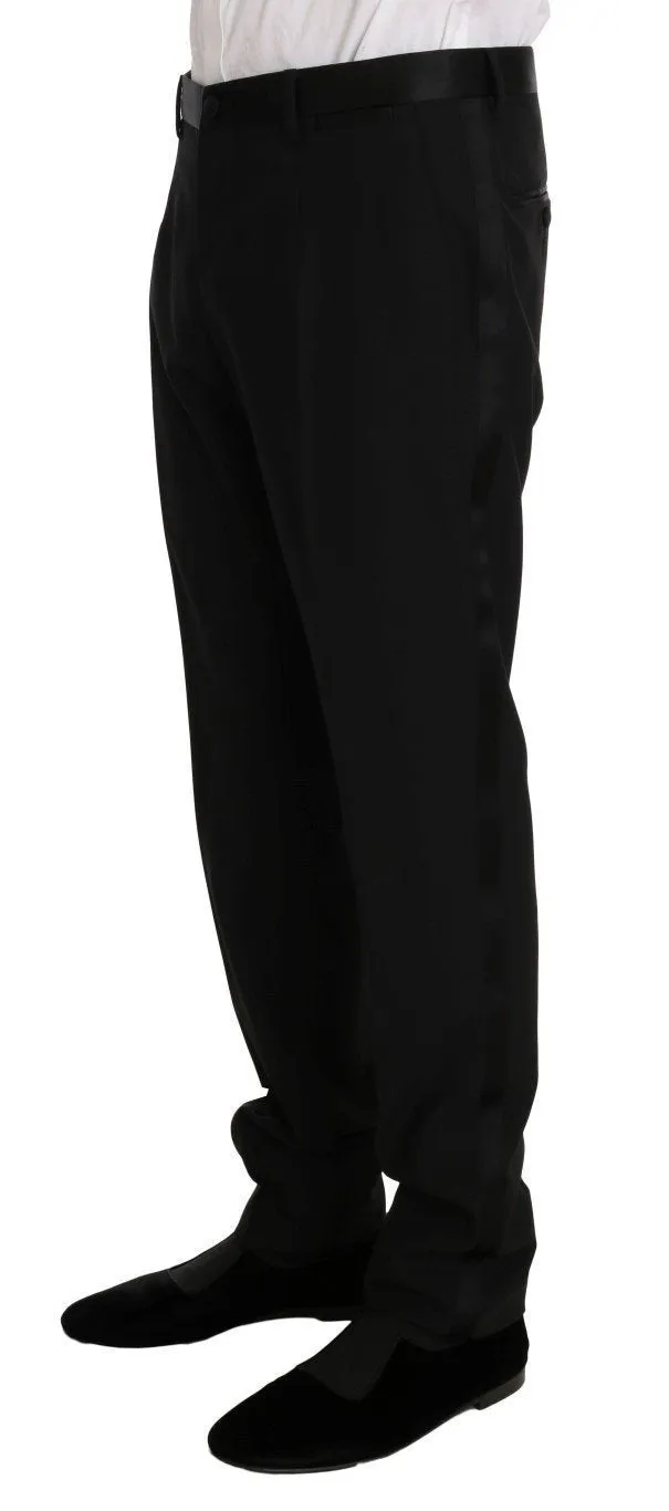Black Wool Silk Gold Guitar Slim Fit Suit