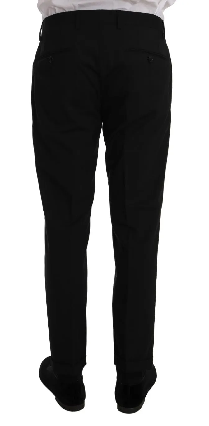 Black Wool Stretch Two Button Slim Fit Suit