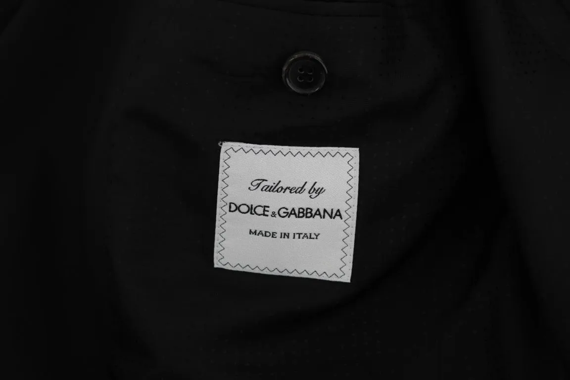 Black Wool Stretch Two Button Slim Fit Suit
