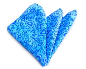 Black/White/Blue & Pink Dots Pocket Square for Men - Premium Silk Handkerchiefs for Suits