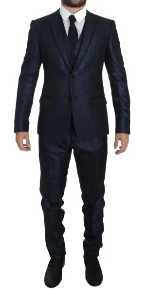 Blue 3 Piece Slim Fit Suit Tuxedo Smoking