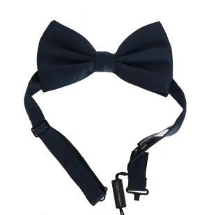 Blue Solid Silk Bowtie
