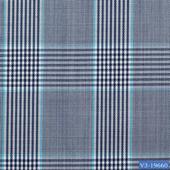 Blue with Aqua Plaid Check Regular Suit