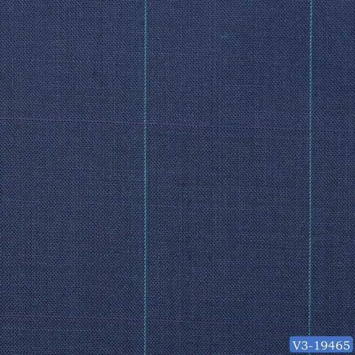 Blue with Aqua Windowpane Regular Suit