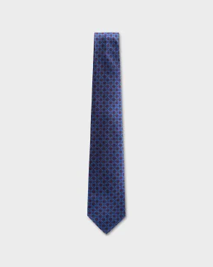 Blue With Red Pattern Tie