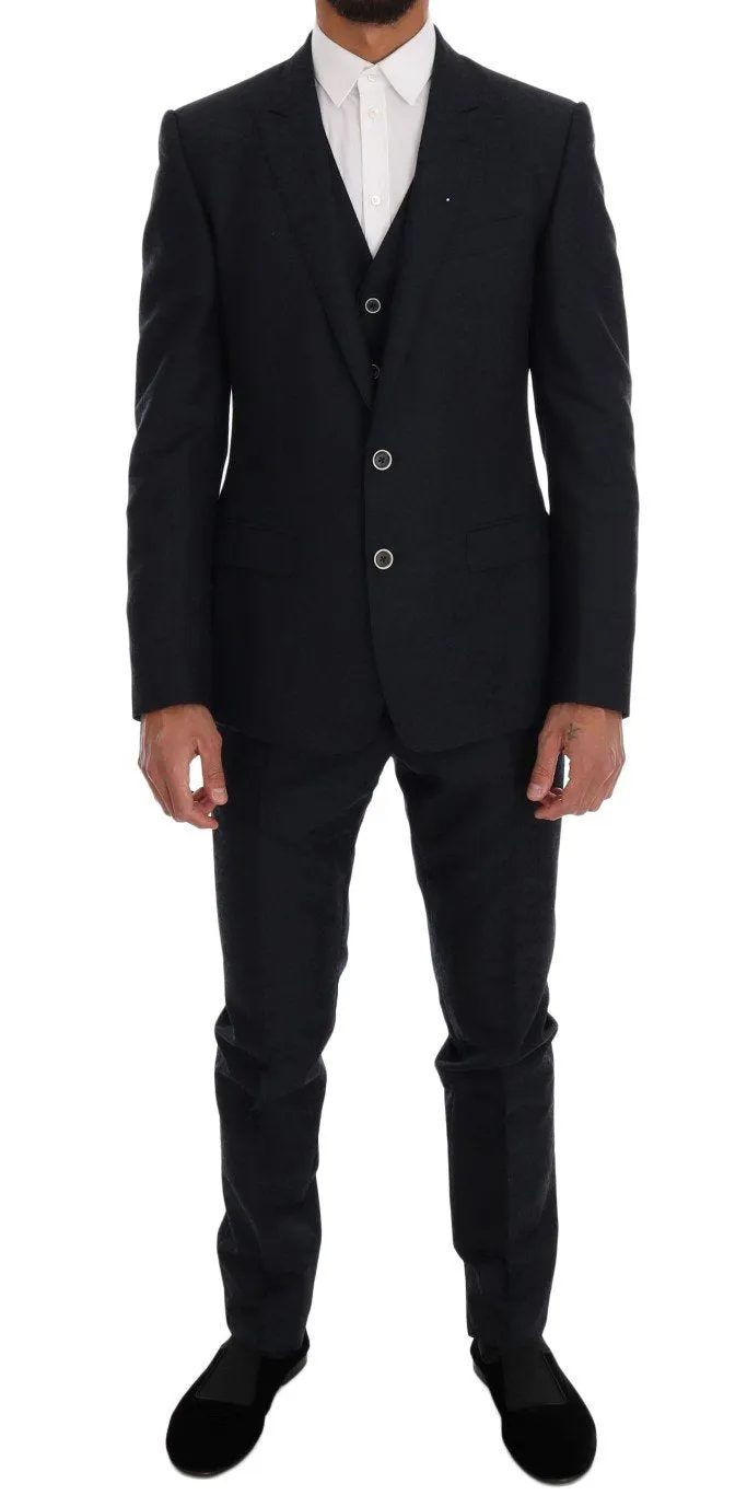 Blue Wool MARTINI 3 Piece Slim fit Suit