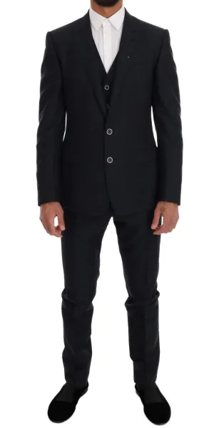 Blue Wool MARTINI 3 Piece Slim fit Suit