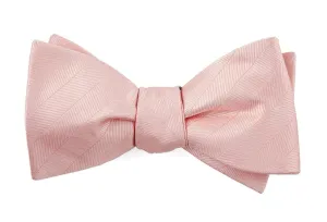 Blush Pink Herringbone Vow Bow Tie