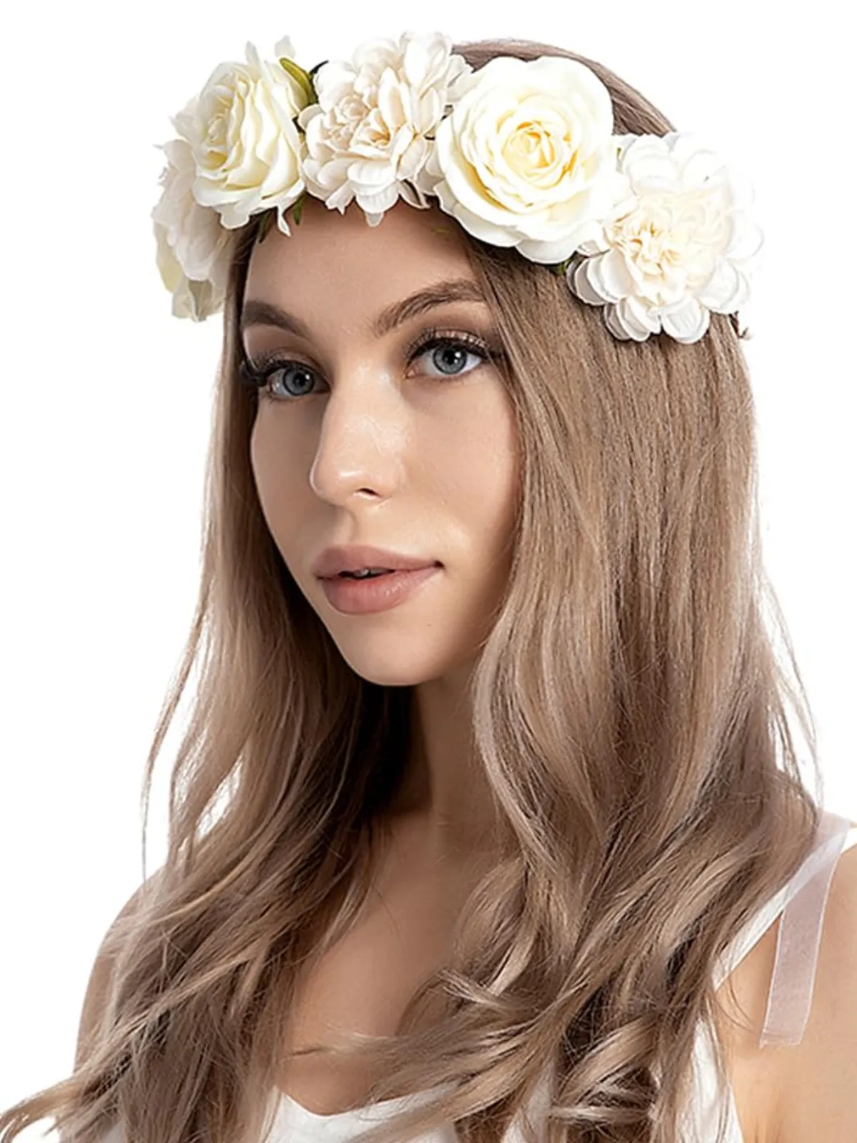 Bohemian Baby White Flower Crown Headband