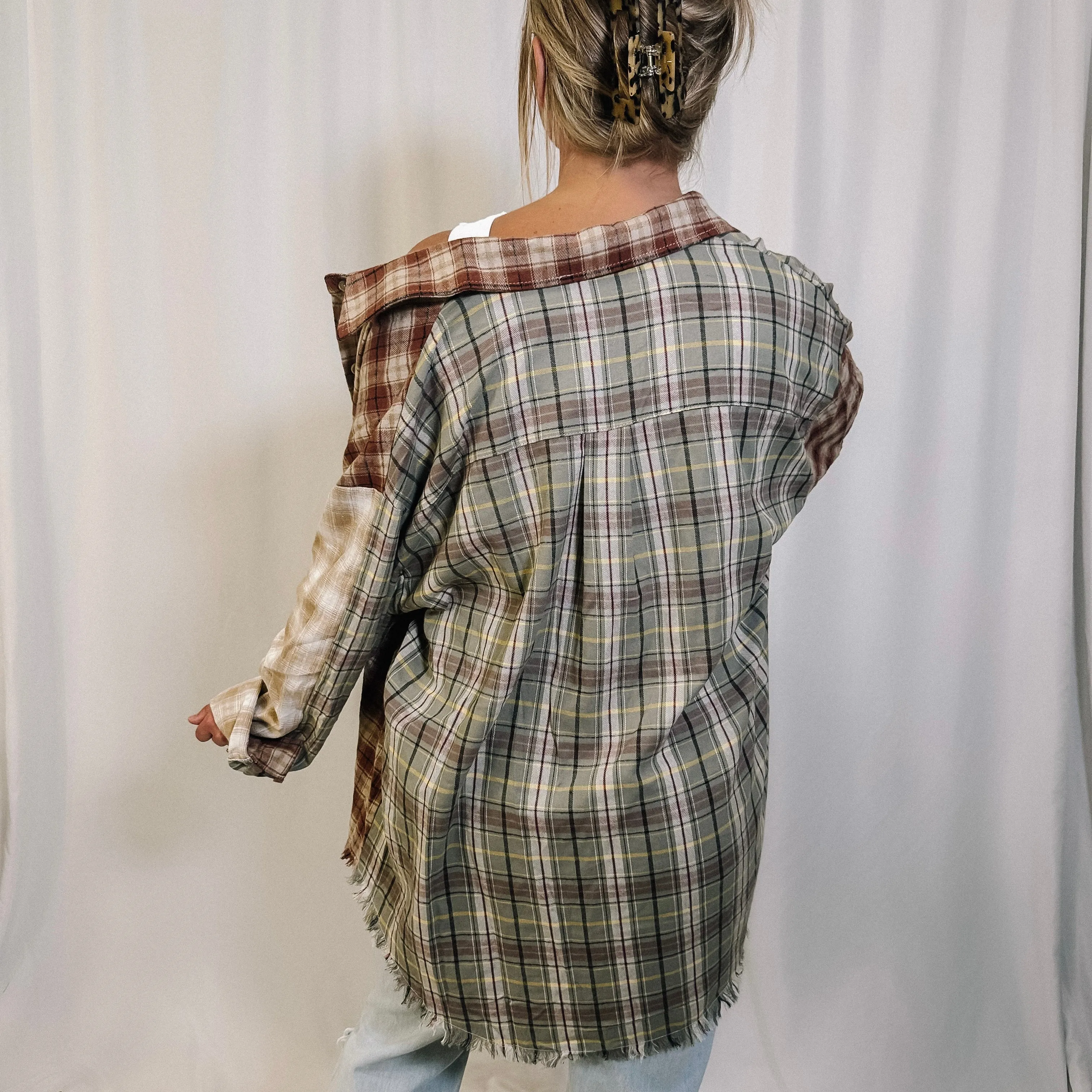 Boho Autumn Colorblock Flannel